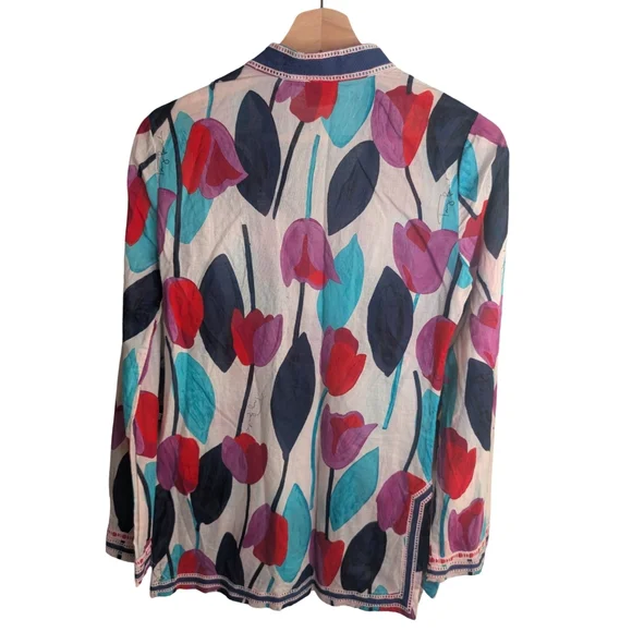 Tory Burch Tulip Print Cotton Tunic Size 0 - Picture 7 of 12